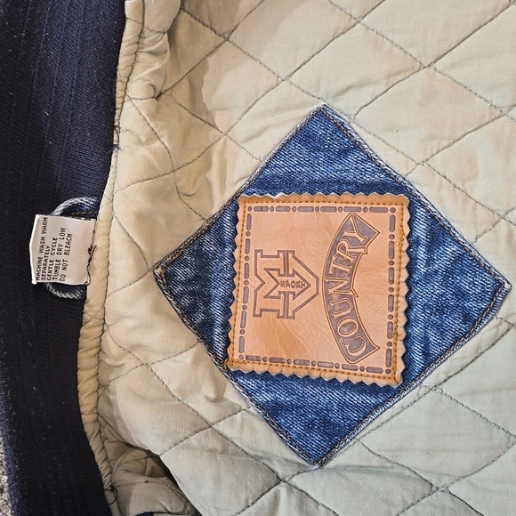 Vintage MV Country Sport Versity Quilt Jeans 90" Jacket Sz L - Picture 9 of 10